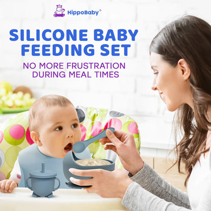 8PCS Premium Silicone Toddler Feeding Set (BPA Free)