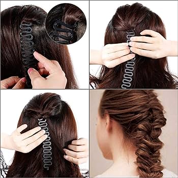 2 Pcs French Hair Styling Clip Stick Bun Maker Braid Tool