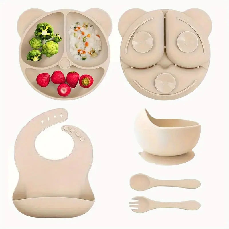 8PCS Premium Silicone Toddler Feeding Set (BPA Free)