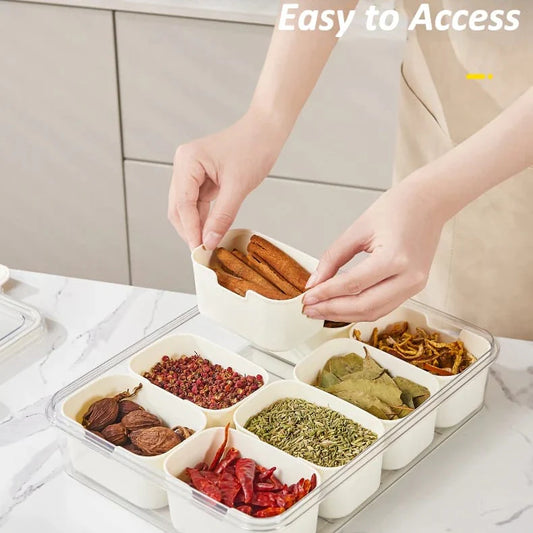 8 Compartment Snack Box With Lid 