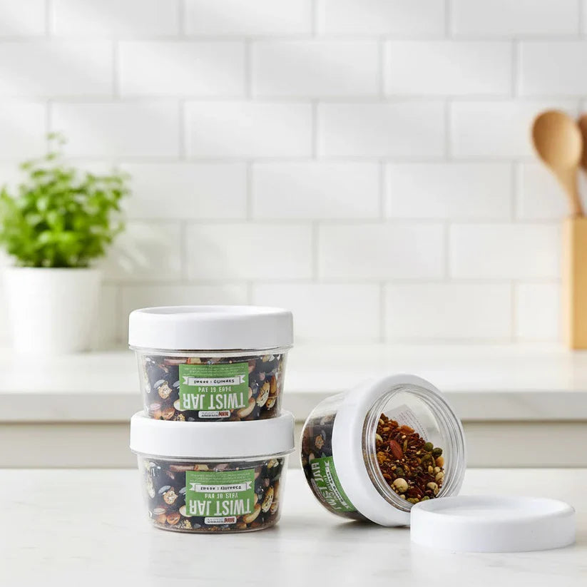 Pack Of 4 200ml Twist Lid Jars For Spices & Pantry