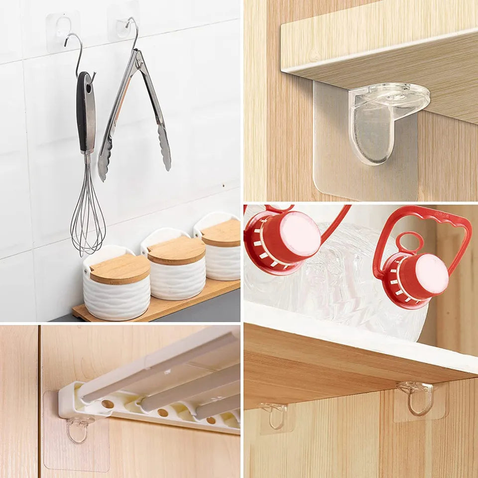 Cabinet Shelf Support Pegs Adhesive Shelf Clips No Drill Required