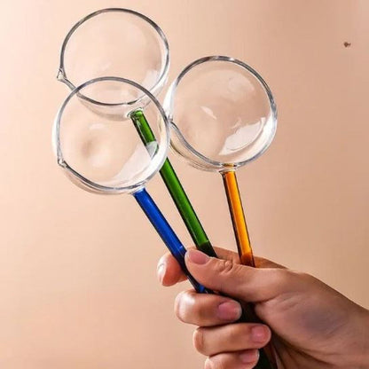 Colored Glass Tarka Spoon – Long Handle Borosilicate Glass Cooking Spoon