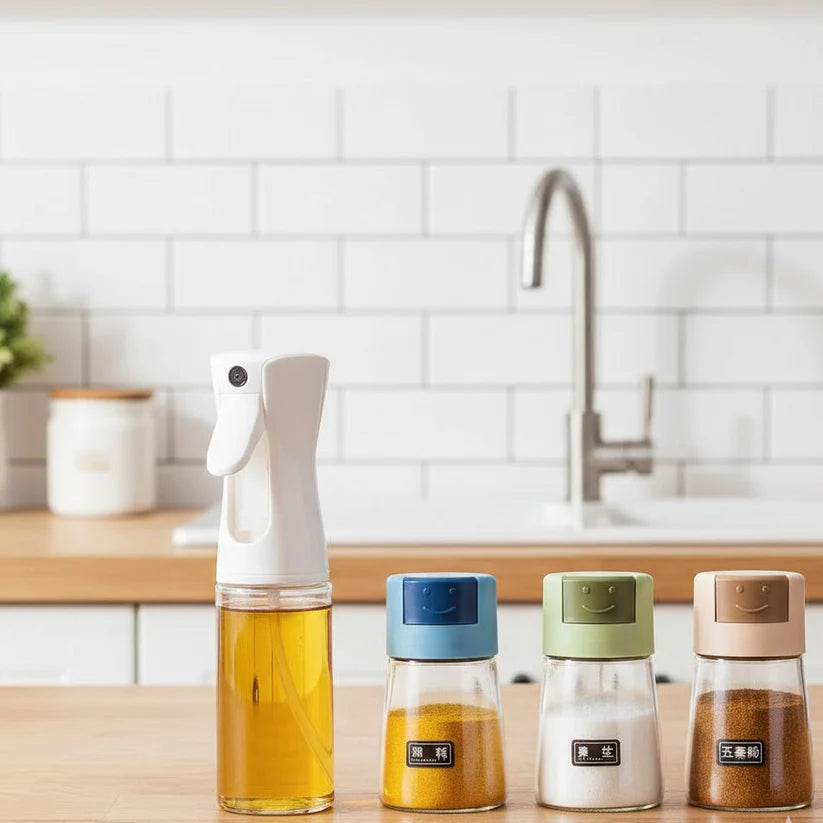 4Pcs Oil & Spice Set (Orange), Kitchen Accessories 