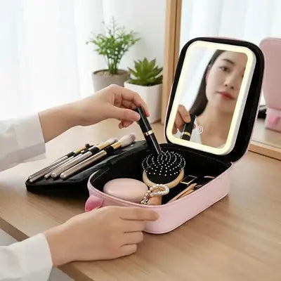Cosmetic Organizer Case with Smart Mirror