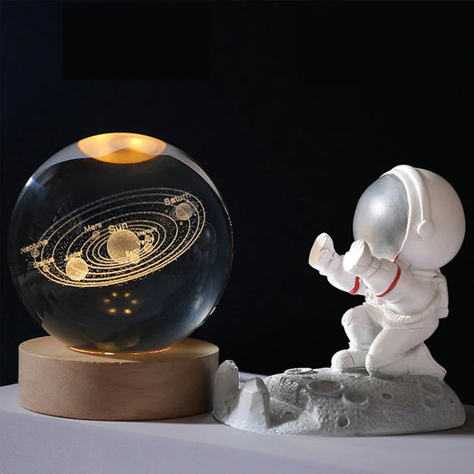 Solar System Crystal Lamp