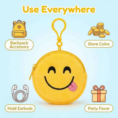 Cute Emoji Keychain Pouch – Mini Zipper Coin & Accessory Bag