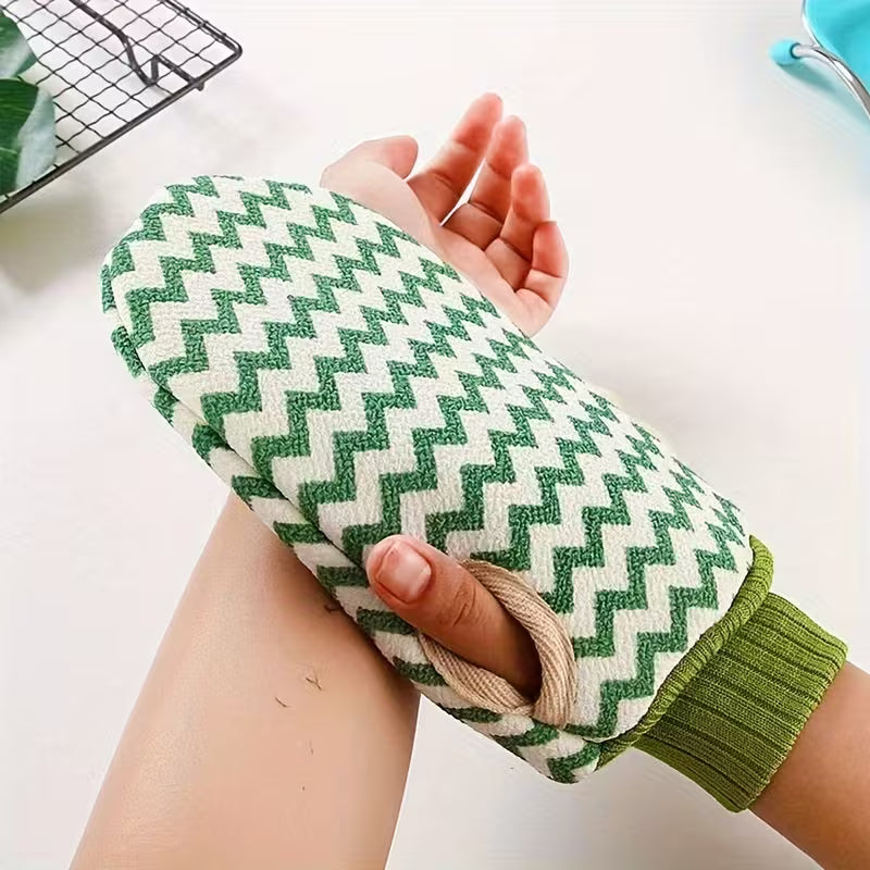 Deep Cleansing Exfoliating Gloves – Wavy Texture Bath Scrub Gloves