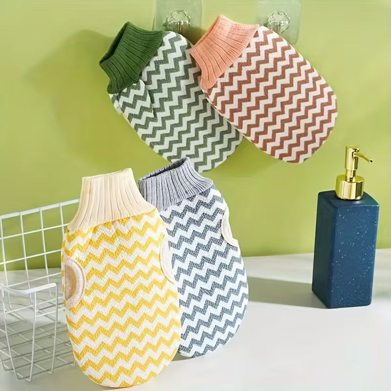 Deep Cleansing Exfoliating Gloves – Wavy Texture Bath Scrub Gloves
