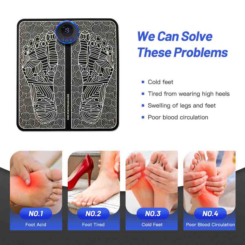 EMS Foot Portable Foldable Massage Pad Improve Blood Circulation Relief Pain Relax Feet