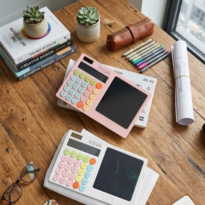 Executive LCD Calculator With Integrated Notepad