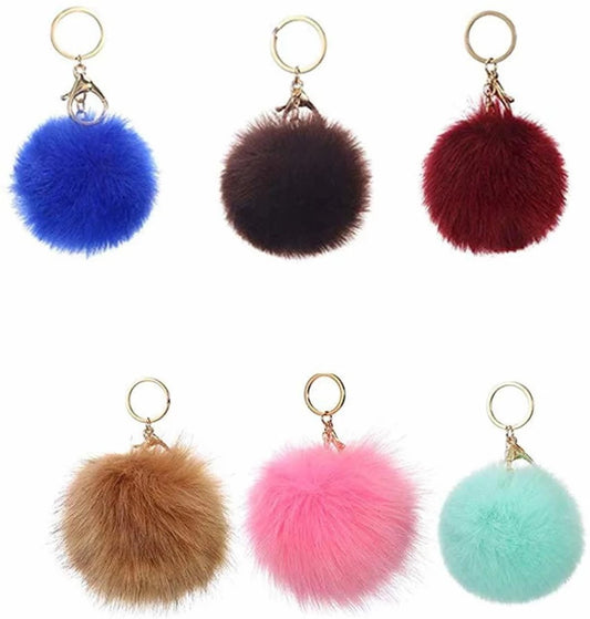 1PC Fur Pom Pom Keychain