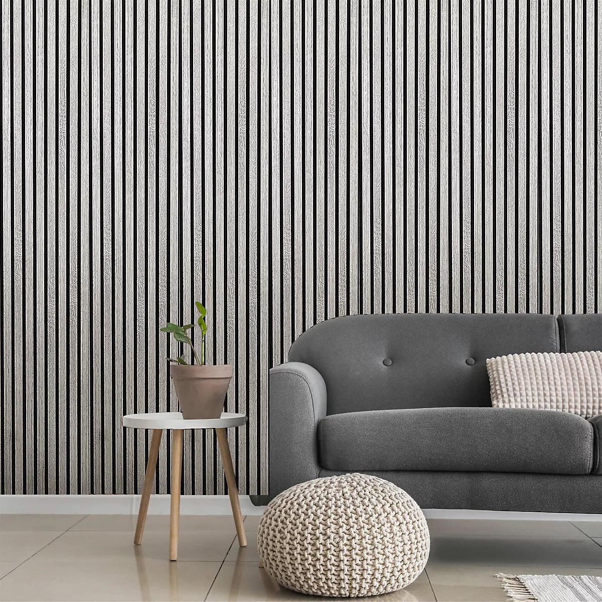 Grey Wood Grain Wall Panel ( 200x60cm)