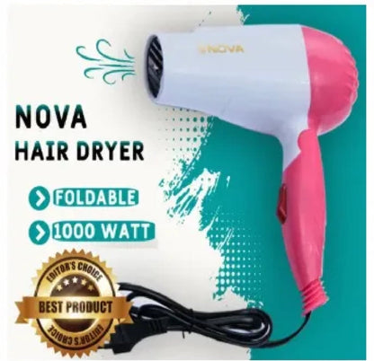 Heavy-Duty 1000W Hair Dryer – Foldable Compact Hair Styling & Drying Machine