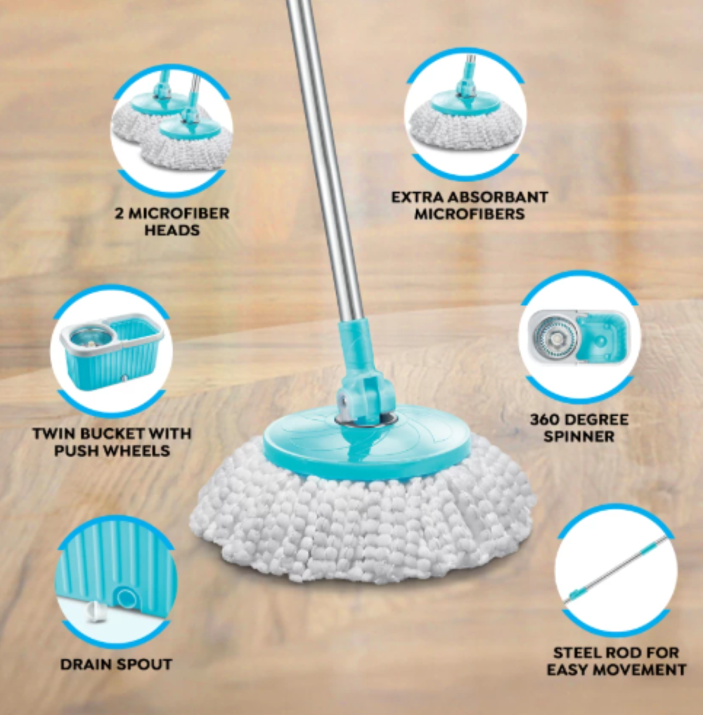Heavy-Duty Stainless Steel Mop Stick with Rotating Joint