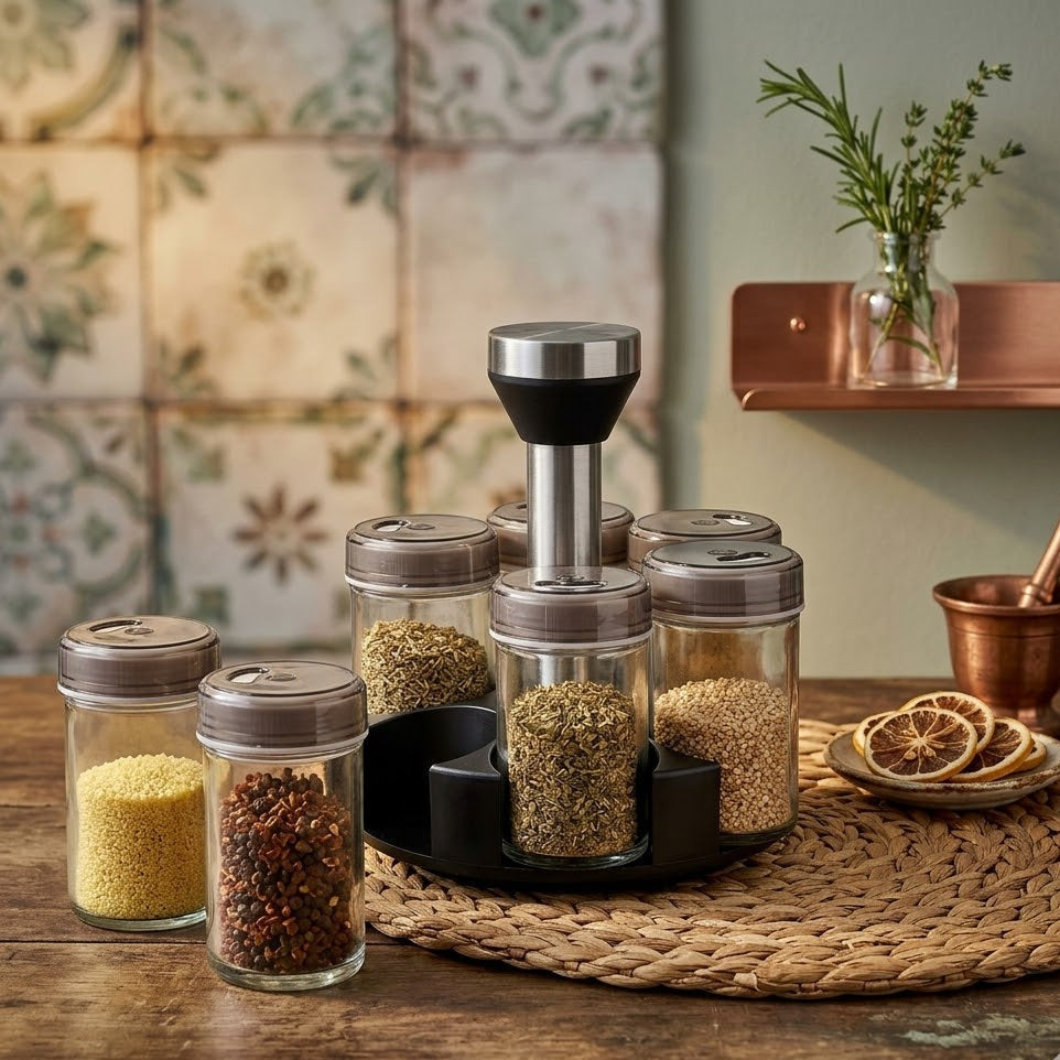 Kitchen 360? Spice Storage Box with 6 Compartments