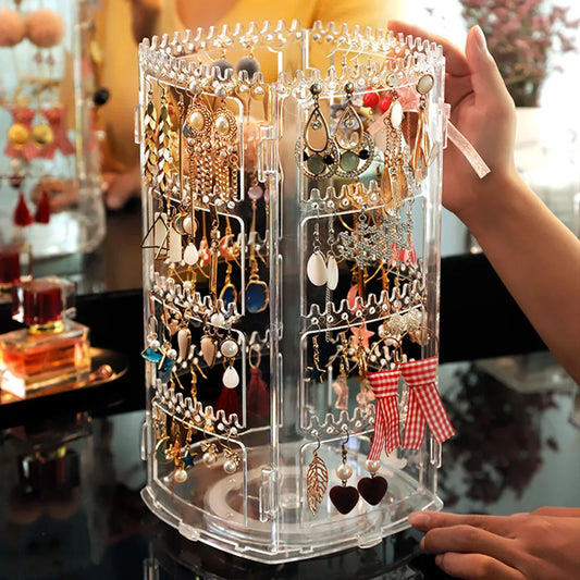 Multi-Layer Acrylic 360? Spin Jewelry Organizer Storage Case