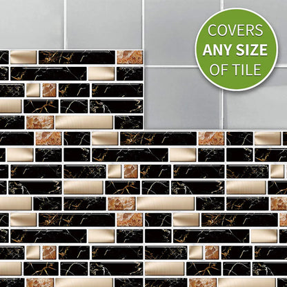 Pattern Tile Stickers – 24 PCS | Removable & Waterproof (7X4.5 Inch)