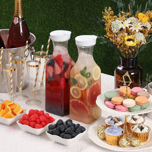 Clear Square Beverage Bottle