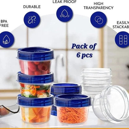 Pack of 6 Colorful Mini Storage Jars – Stylish Organizer Containers