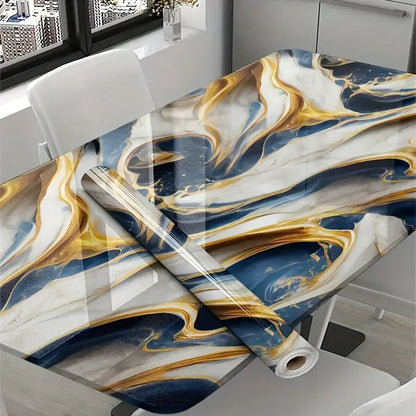 Premium Self-Adhesive Blue Marble Wall Covering (60cm x 2m)
