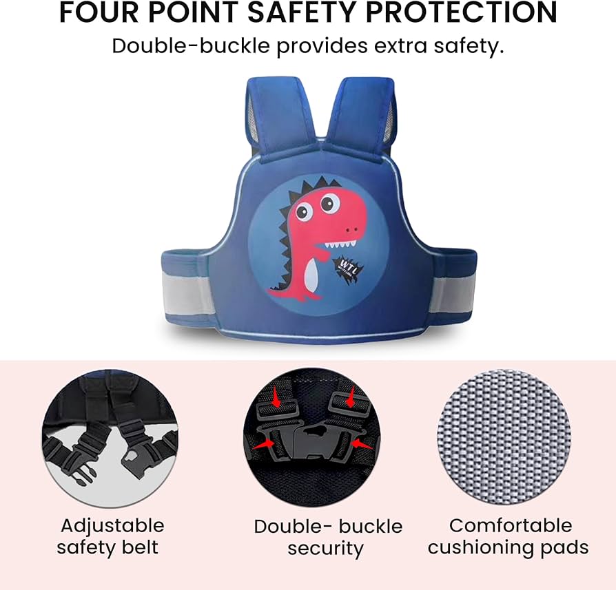 Safe Ride Child Bicycle Seat Harness System With Buckle