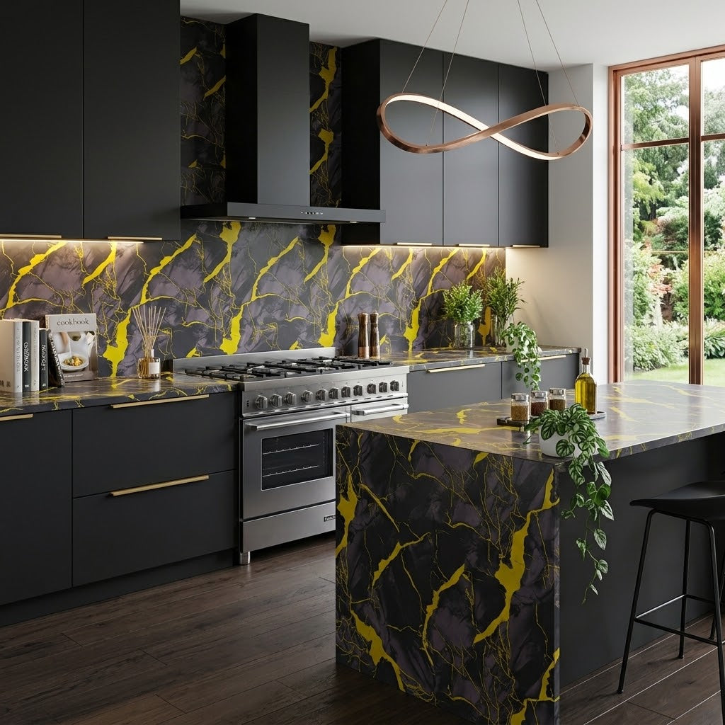 Self Adhesive Marble Pattern Sheet For Home Makeover (60X200CM)