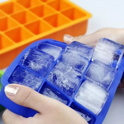 15 Grid Freeze Fresh Silicone Ice Tray With Lid, Kitchen Accessories 