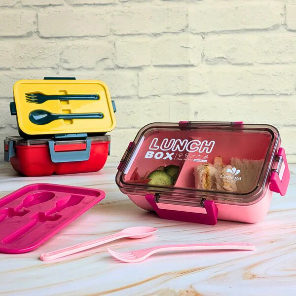 Smart 2 Section Lunch Box With Cutlery Kit