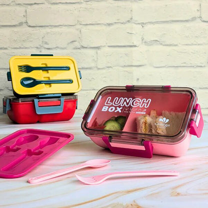 Smart 2 Section Lunch Box With Cutlery Kit