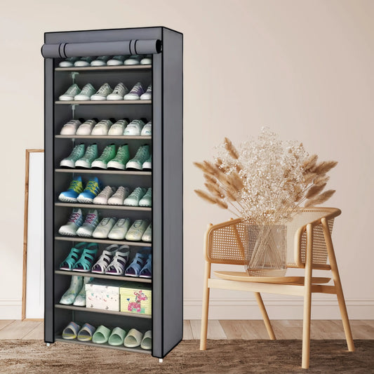 Space Saving Shoe Storage Shelf with Zipper Cover
