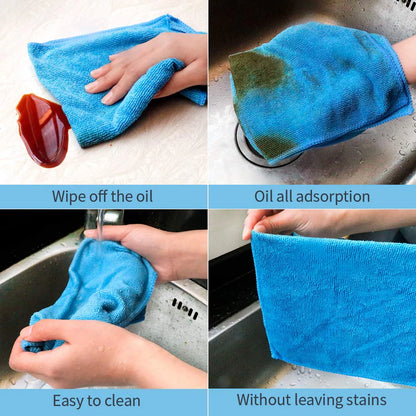 6PCS Lint Free Soft Microfiber Cleaning Cloth Set