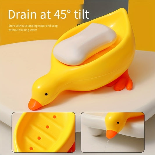 Cute Duck Shape Soap Dish Self Draining Soap Holder