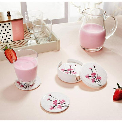 6 Pcs-Round Printed Tea Cup Coaster