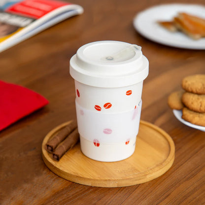 Bamboo Fiber Travel Cup With Secure Silicone Lid