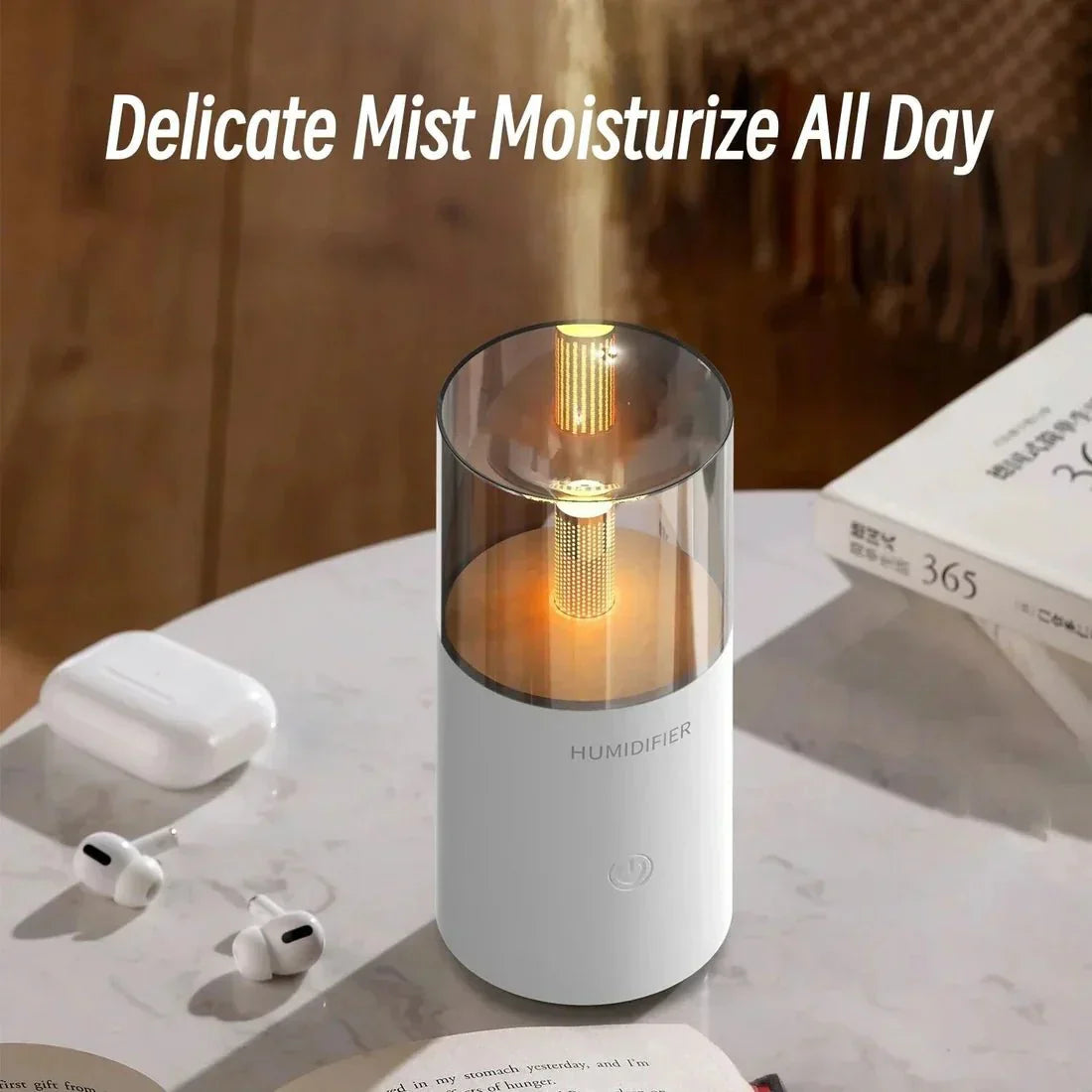 Mini Flame Mist Diffuser with Soft LED Candle Glow