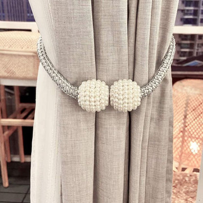 1 Pair Magnetic Pearl Ball Curtains Tieback Rope