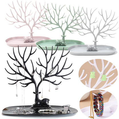 Artistic Deer Style Jewelry Display Holder With Tray