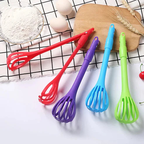 1Pcs Multifunctional Egg Beater & Pasta Tongs Food Clips Mixer