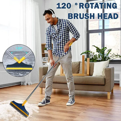 2 In 1 Long Handle Removable Wiper Floor Scrub Brush(26inch)