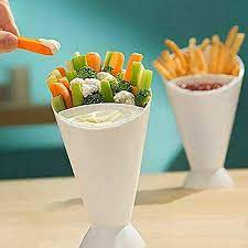 Dipper Fry Snack Cone Stand French Fries Sauce Ketchup Dip Holder