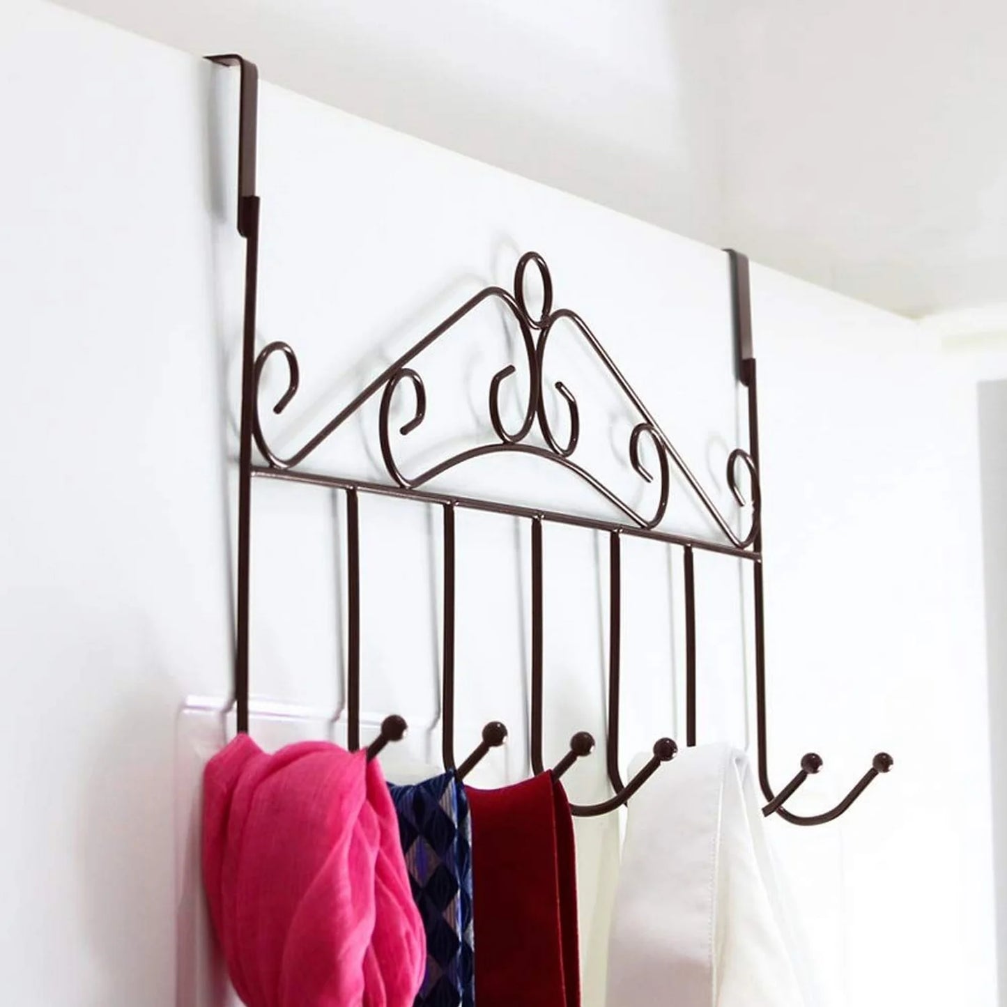 Multi-Purpose 7 Hooks Over The Door Hanger Rack