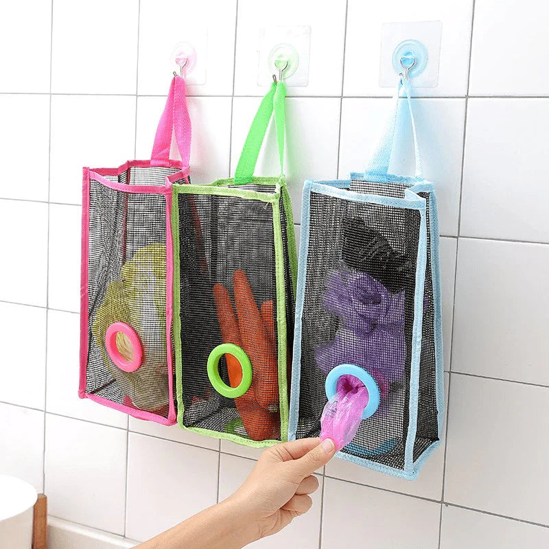 4 Pcs Multi-Purpose Hanging Shopper Dispenser Holder & Organizer Bag