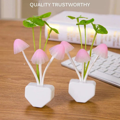 2Pcs Sensor LED Mushroom Night Light