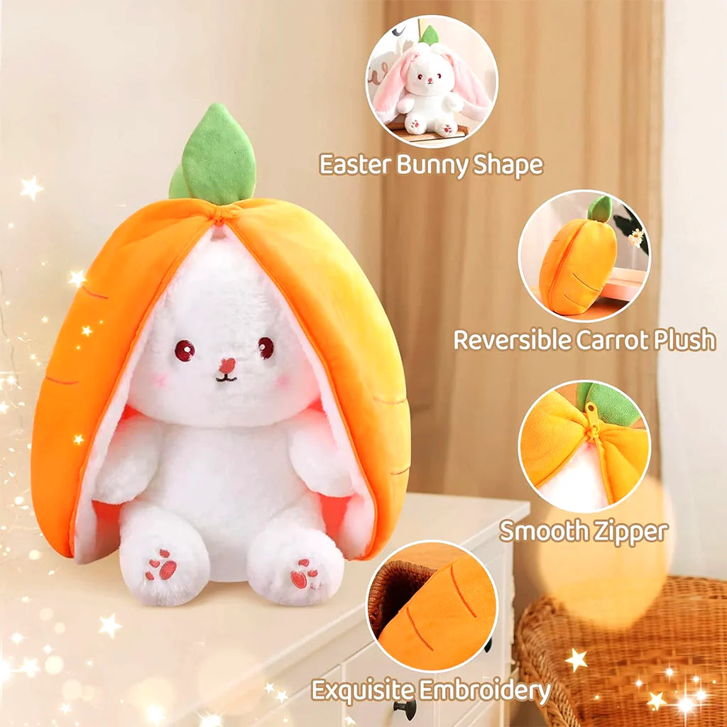 Cute Reversible Flopp Rabbit Carrot Plush Toy