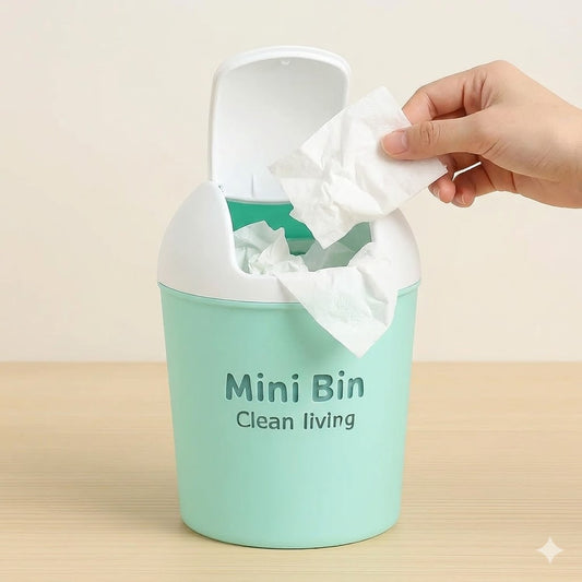 Mini Desktop Plastic Trash Bin For Office & Kitchen