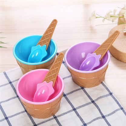 2Pcs Colorful Ice Cream Bowls Cup for Kids