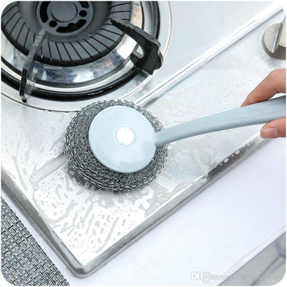 Long Handle Steel Wire Ball Brush