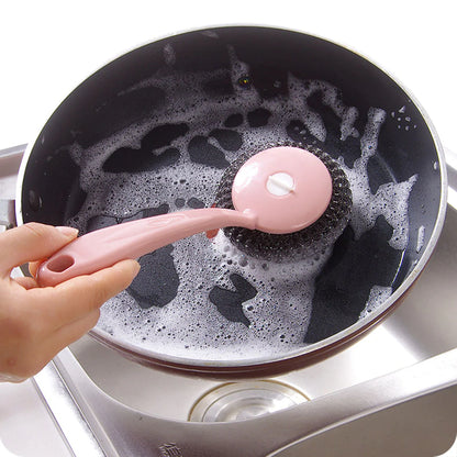 Long Handle Steel Wire Ball Brush