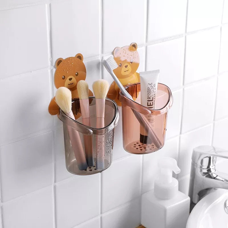 Bear Wall Mounted Toothbrush Holder Cup